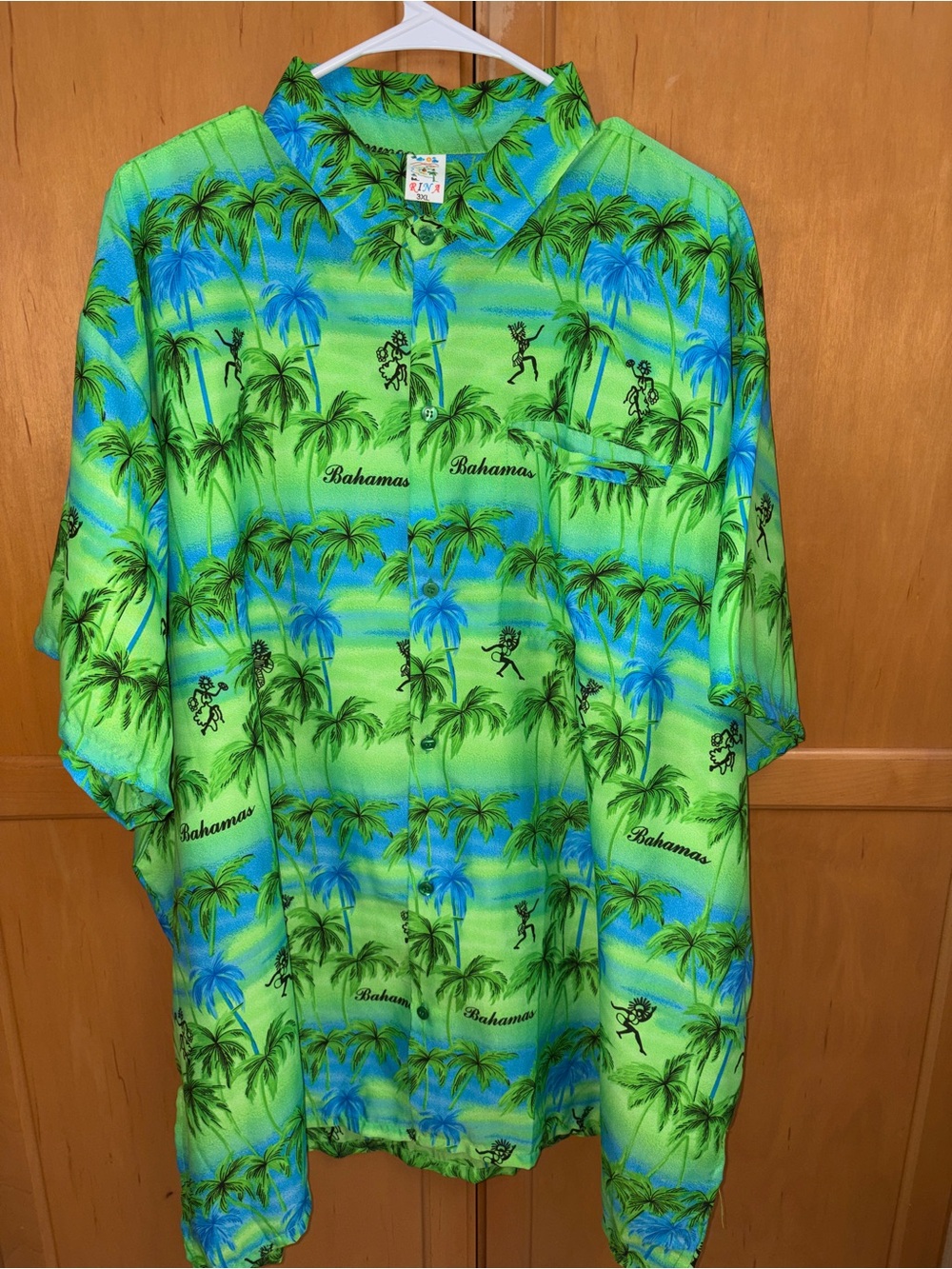 Men’s Bahama’s Hawaiian Shirt 3XL Terivoile Palm Tree Tropical Beach EUC